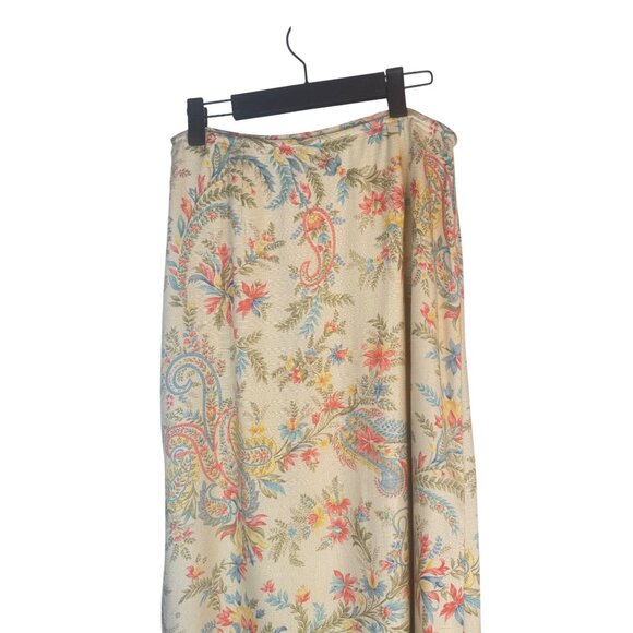 Talbots Size 8 Floral Leaf Print Wrap Midi Skirt - Picture 10 of 15